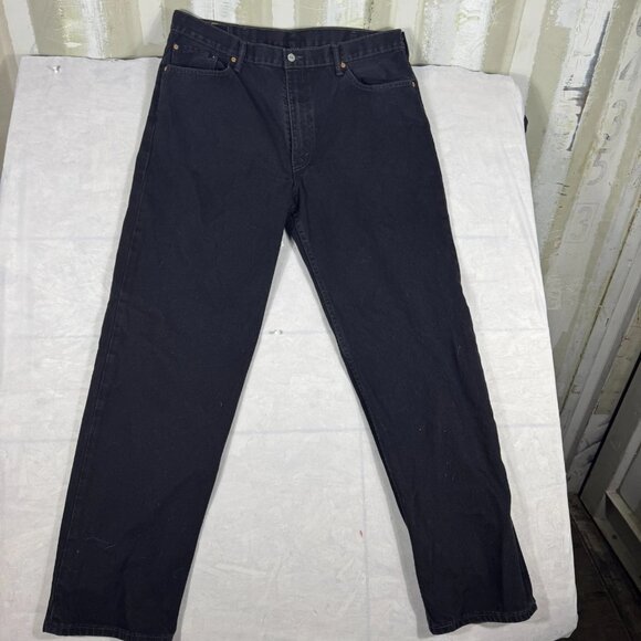 Levi's Strauss Straight Leg Jeans Mens Black Denim Five Pockets Classic Comfort - Picture 1 of 15